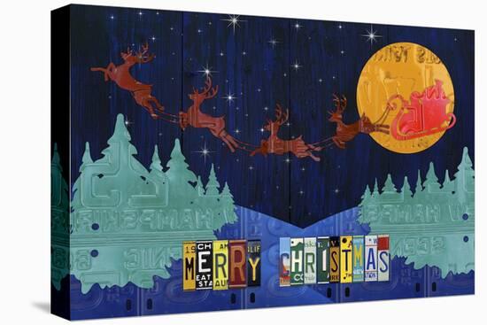 Santa Sleigh - Merry Christmas-Design Turnpike-Stretched Canvas