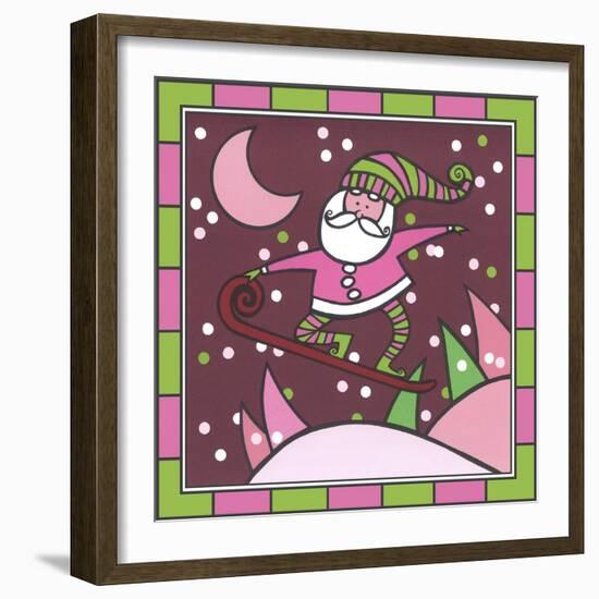 Santa Snowboard 1-Denny Driver-Framed Giclee Print