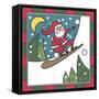 Santa Snowboard 2-Denny Driver-Framed Stretched Canvas