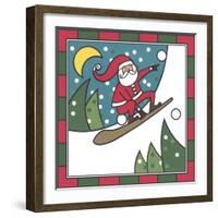 Santa Snowboard 2-Denny Driver-Framed Giclee Print