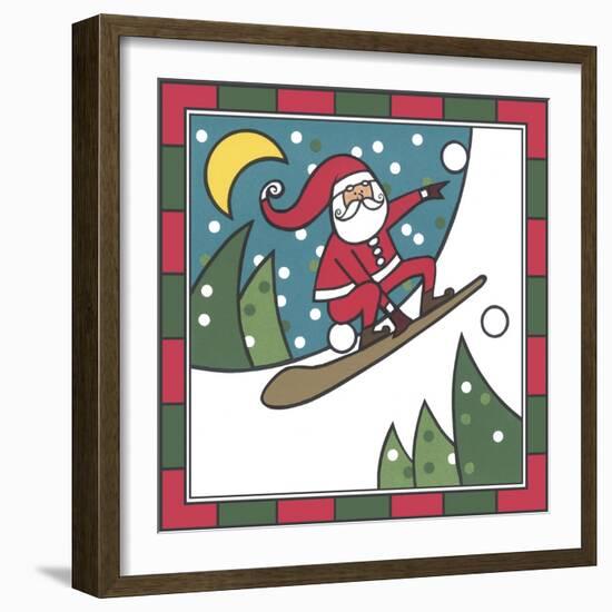 Santa Snowboard 2-Denny Driver-Framed Giclee Print