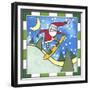 Santa Snowboard 3-Denny Driver-Framed Giclee Print