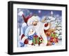 Santa, Snowman and Reindeer Reading Letter-MAKIKO-Framed Giclee Print