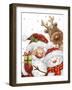 Santa Snowman and Reindeer-MAKIKO-Framed Giclee Print