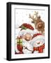 Santa Snowman and Reindeer-MAKIKO-Framed Giclee Print