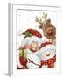 Santa Snowman and Reindeer-MAKIKO-Framed Giclee Print