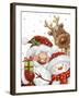 Santa Snowman and Reindeer-MAKIKO-Framed Giclee Print