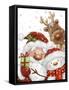 Santa Snowman and Reindeer-MAKIKO-Framed Stretched Canvas