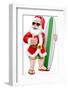 Santa Surfing Shades Surfboard Christmas Cartoon-ChrisGorgio-Framed Photographic Print