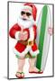 Santa Surfing Shades Surfboard Christmas Cartoon-ChrisGorgio-Mounted Photographic Print