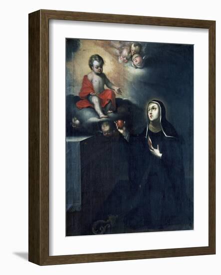 Santa Teresa Con El Niño, Iglesia Museo Santa Clara, Bogotá, Colombia-Gregorio Vazquez de Arce y Ceballos-Framed Giclee Print