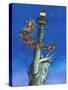 Santa Visits Lady Liberty-Ben Otero-Stretched Canvas