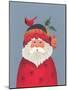 Santa with a Cardinal on His Hat-Beverly Johnston-Mounted Giclee Print