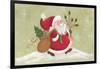 Santa with a Sack of Toys and a Holly Branch-Beverly Johnston-Framed Giclee Print