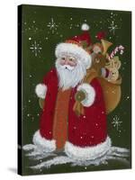 Santa with a Sack of Toys-Beverly Johnston-Stretched Canvas