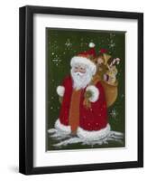 Santa with a Sack of Toys-Beverly Johnston-Framed Giclee Print