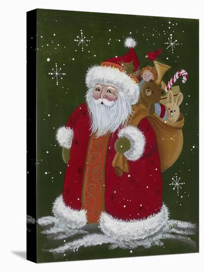 Santa with a Sack of Toys-Beverly Johnston-Stretched Canvas