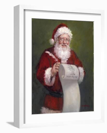 Santa With A Scroll And Quill-Mary Miller Veazie-Framed Giclee Print