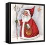 Santa with Basket-Beverly Johnston-Framed Stretched Canvas