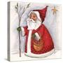 Santa with Basket-Beverly Johnston-Stretched Canvas