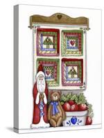 Santa with Bear and Quilt-Debbie McMaster-Stretched Canvas