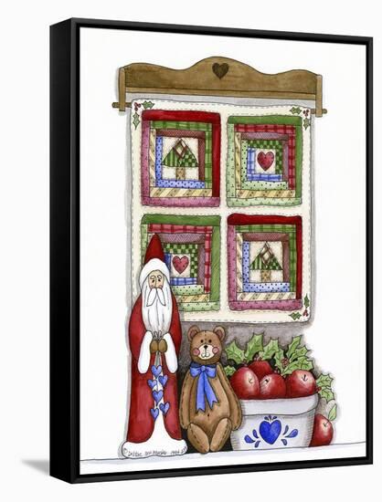 Santa with Bear and Quilt-Debbie McMaster-Framed Stretched Canvas