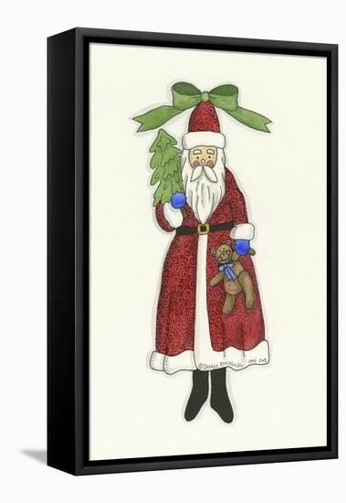Santa with Bear and Tree-Debbie McMaster-Framed Stretched Canvas