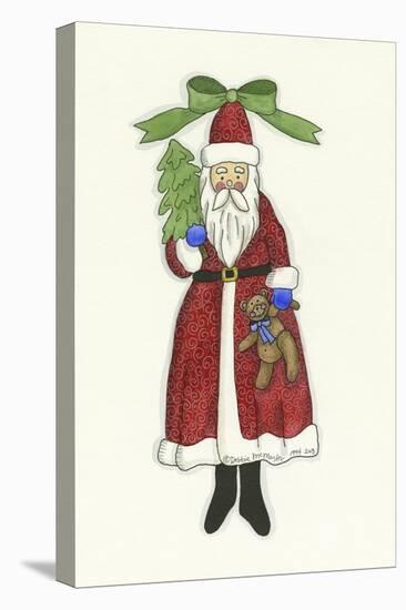 Santa with Bear and Tree-Debbie McMaster-Stretched Canvas