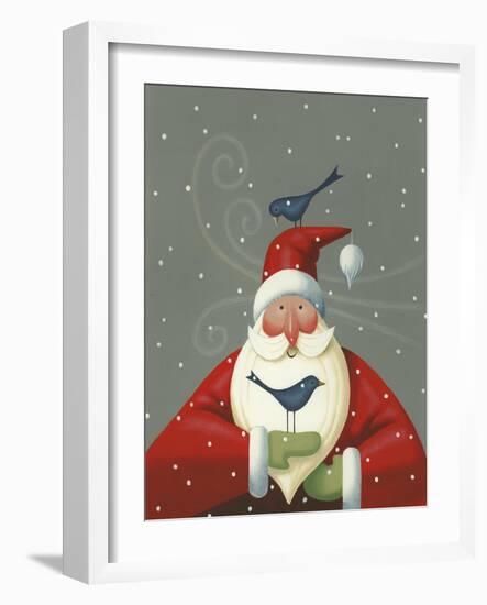 Santa with Bluebirds-Margaret Wilson-Framed Giclee Print