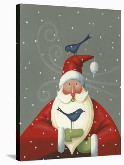 Santa with Bluebirds-Margaret Wilson-Stretched Canvas