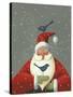 Santa with Bluebirds-Margaret Wilson-Stretched Canvas