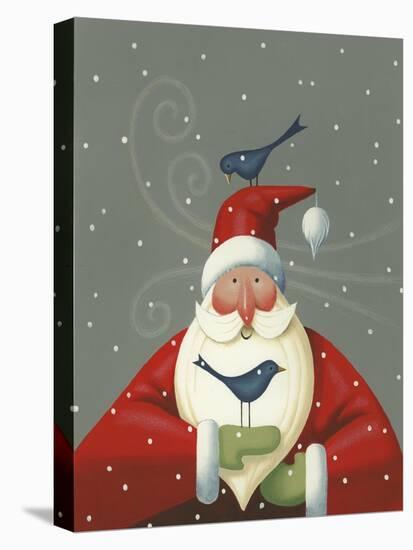 Santa with Bluebirds-Margaret Wilson-Stretched Canvas