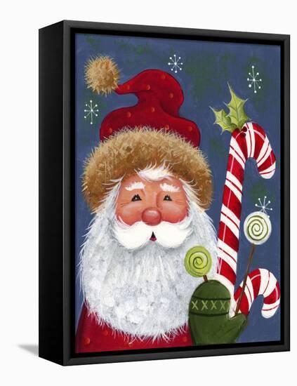 Santa with Candy-Beverly Johnston-Framed Stretched Canvas