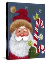 Santa with Candy-Beverly Johnston-Stretched Canvas