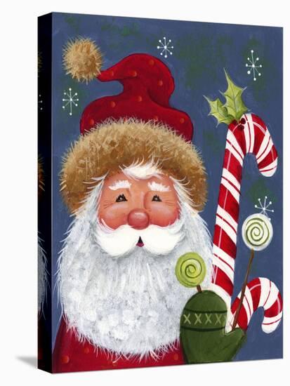 Santa with Candy-Beverly Johnston-Stretched Canvas