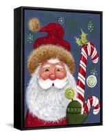 Santa with Candy-Beverly Johnston-Framed Stretched Canvas