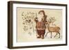 Santa with Deer-Cheri Blum-Framed Art Print