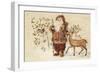 Santa with Deer-Cheri Blum-Framed Art Print