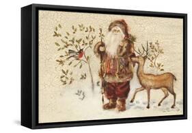 Santa with Deer-Cheri Blum-Framed Stretched Canvas