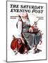 "Santa with Elves" Saturday Evening Post Cover, December 2,1922-Norman Rockwell-Mounted Premium Giclee Print