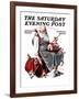 "Santa with Elves" Saturday Evening Post Cover, December 2,1922-Norman Rockwell-Framed Giclee Print