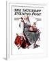 "Santa with Elves" Saturday Evening Post Cover, December 2,1922-Norman Rockwell-Framed Giclee Print