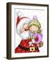 Santa With Girl-MAKIKO-Framed Giclee Print