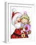 Santa With Girl-MAKIKO-Framed Giclee Print