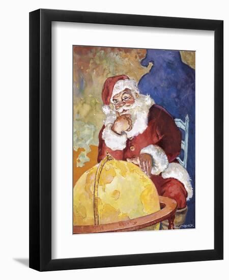 Santa with Globe-Hal Frenck-Framed Giclee Print