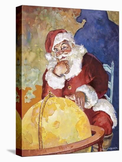 Santa with Globe-Hal Frenck-Stretched Canvas