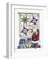 Santa with Quilt and Bunnies-Debbie McMaster-Framed Giclee Print