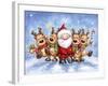 Santa With Reindeers-MAKIKO-Framed Giclee Print