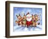 Santa With Reindeers-MAKIKO-Framed Giclee Print