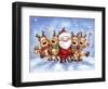 Santa With Reindeers-MAKIKO-Framed Giclee Print